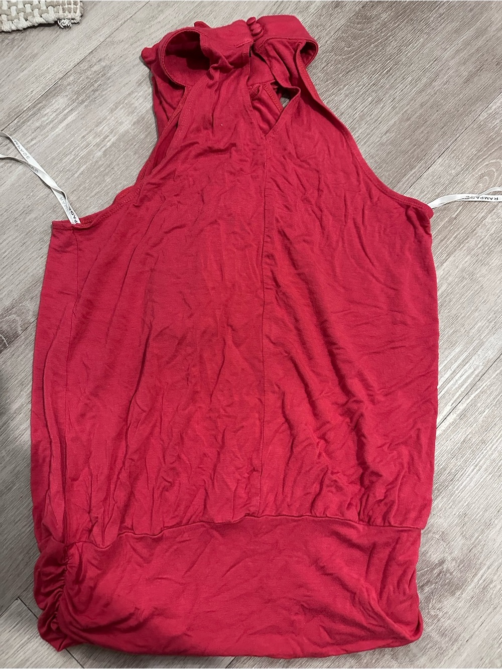 Rampage Red Ruffle Halter Tank Top - Picture 2 of 4